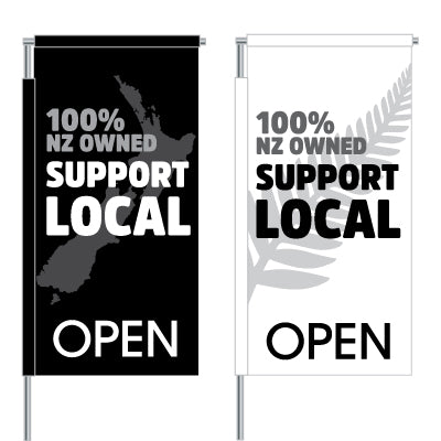 100% NZ Owned Support Local Vertical Flag