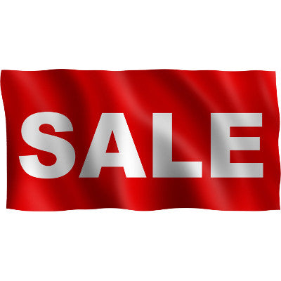 Horizontal Flag with Red Background and white text "Sale"